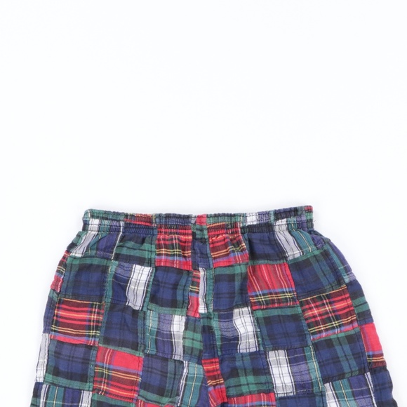 80s Mens Small Multi-Color Plaid Patchwork Shorts - Picture 6 of 9